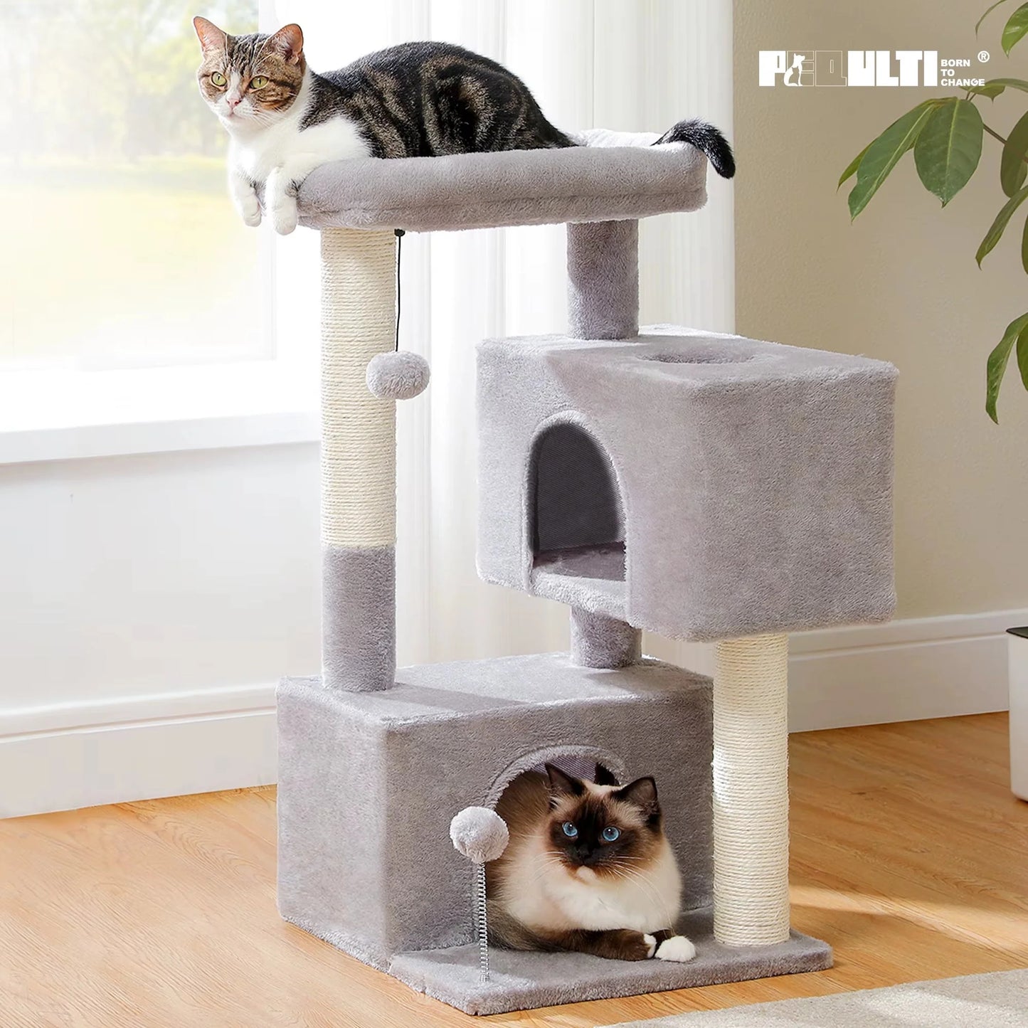 "Luxury Cat Tree for Large Cats" – Sturdy Indoor Tower with Spacious Condos, Scratching Posts & Comfy Perch (Supports Cats up to 10kg)