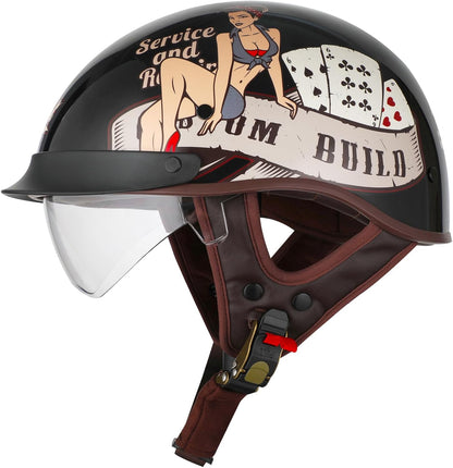 "Cool Cruise Vintage Half Helmet" – Retro-Style Motorcycle & Bicycle Helmet for Riders with Flair