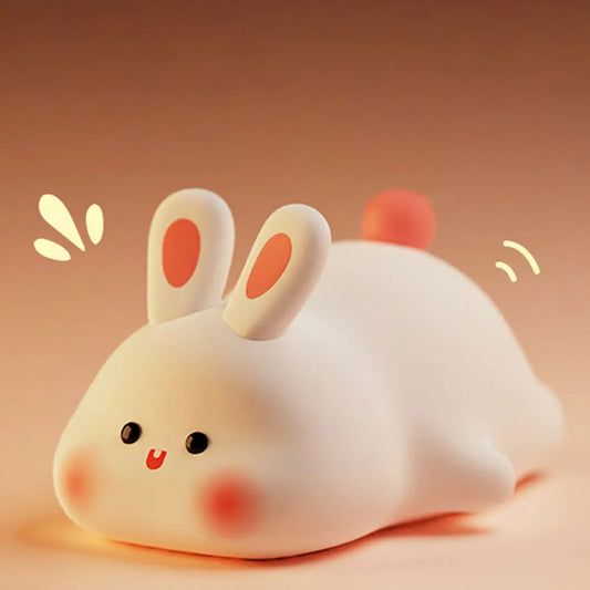 "Adorable Rabbit Night Light" – Soft Touch Sensor Silicone Lamp | Bedside Décor | Perfect Gift for Kids