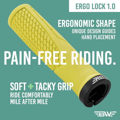 "Ergo-Lock 1.0 MTB Handlebar Grips" – Dual Lock-On Design | Ergonomic Comfort | Bold Color Options