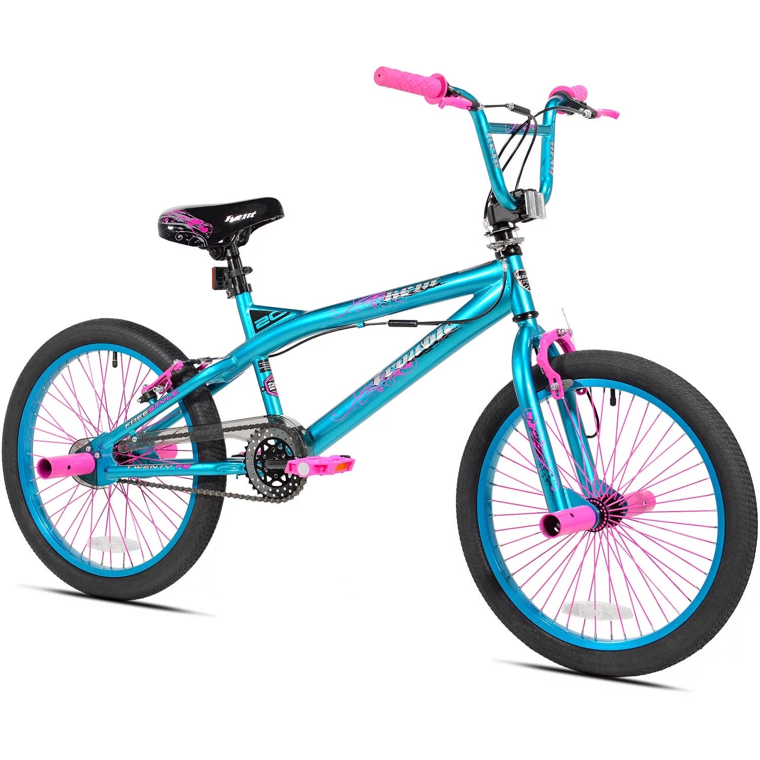 "KENT 'Trouble' BMX Bike" – Aqua & Pink 20" Unisex Thrill Machine for Kids (Fits Riders 4'2'' to 5')