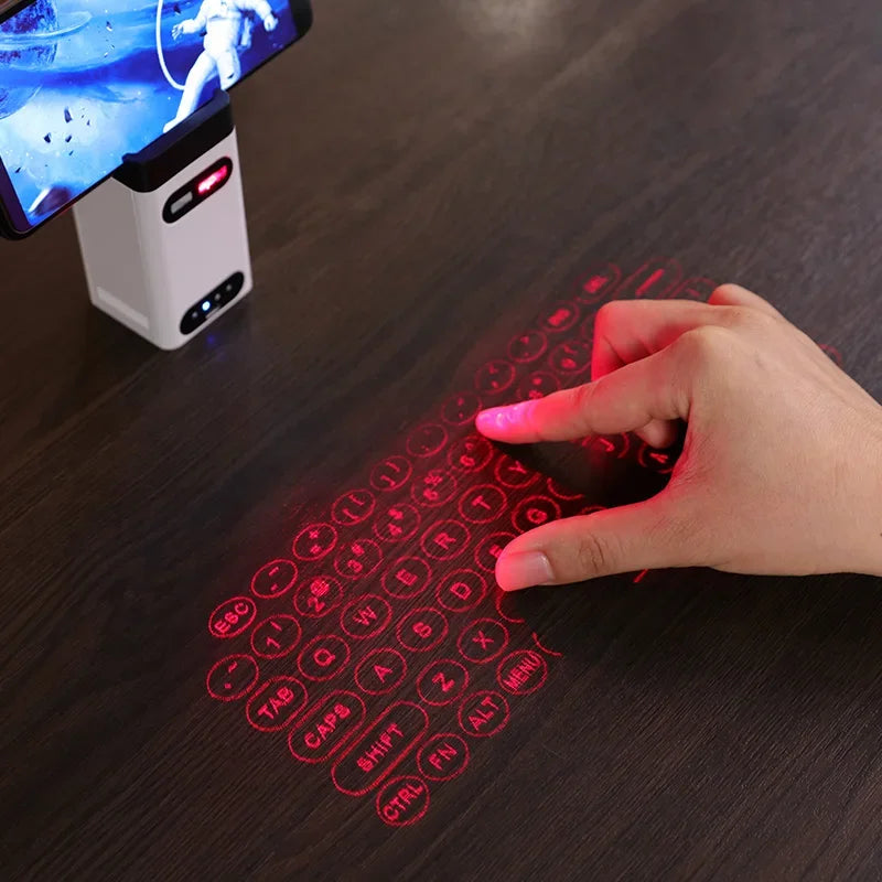 "Futuristic Virtual Laser Keyboard" – Wireless Touch Projector with Bluetooth Mouse Function for Phones, Laptops & Tablets"