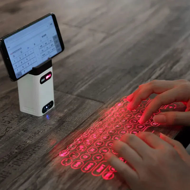 "Futuristic Virtual Laser Keyboard" – Wireless Touch Projector with Bluetooth Mouse Function for Phones, Laptops & Tablets"