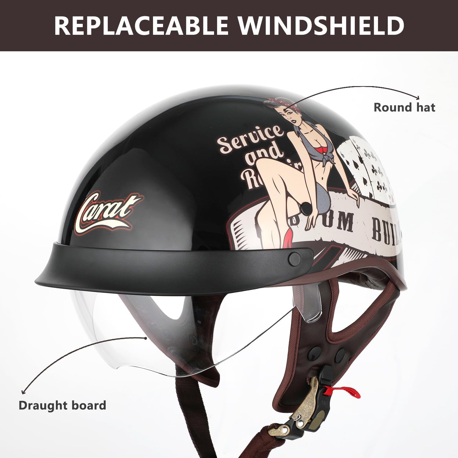 "Cool Cruise Vintage Half Helmet" – Retro-Style Motorcycle & Bicycle Helmet for Riders with Flair