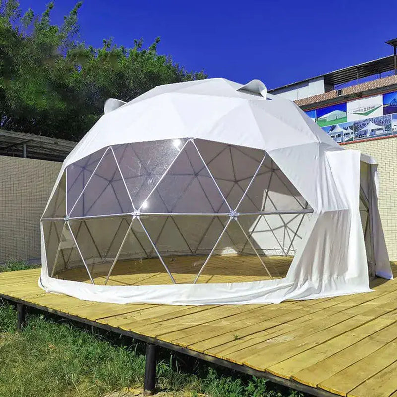 "Luxury Eco Dome Glamping Tent" – 6M-15M Round Canvas PVC Dome for Ultimate Outdoor Leisure & Unique Accommodation Experience