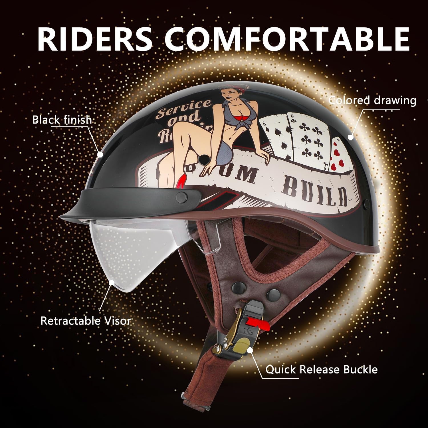 "Cool Cruise Vintage Half Helmet" – Retro-Style Motorcycle & Bicycle Helmet for Riders with Flair