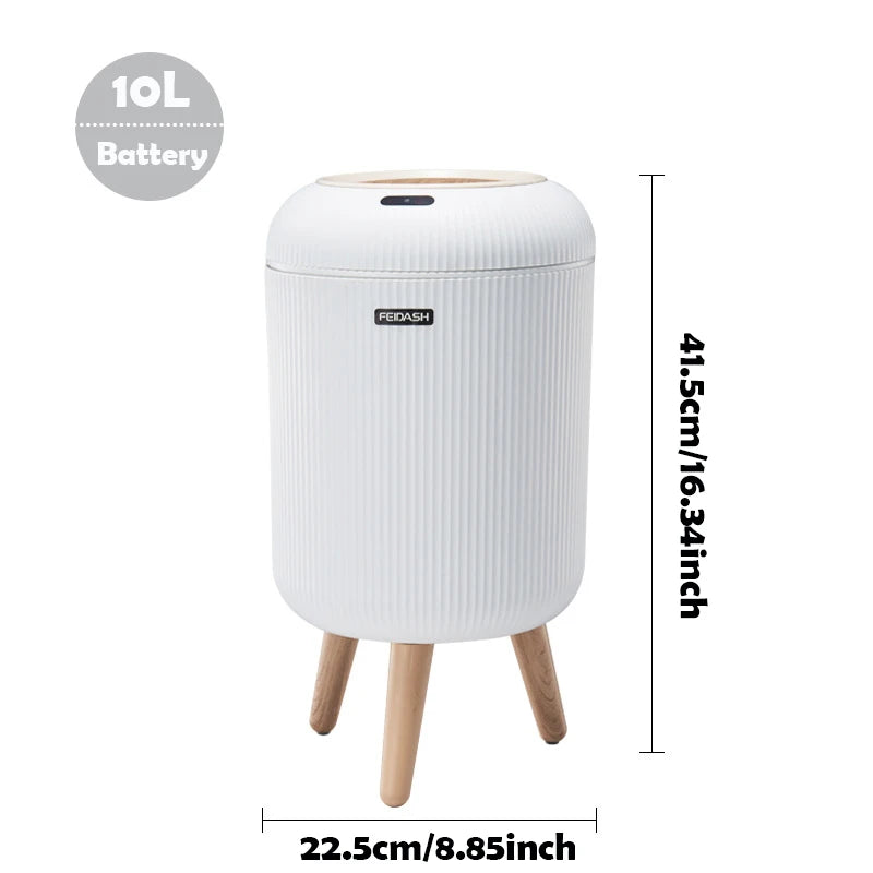 Automatic Trash Can with Lid, Small Plastic Smart Trash Can, Motion Sensor Trash Can for Bedroom, Bathroom, Kitchen, Office