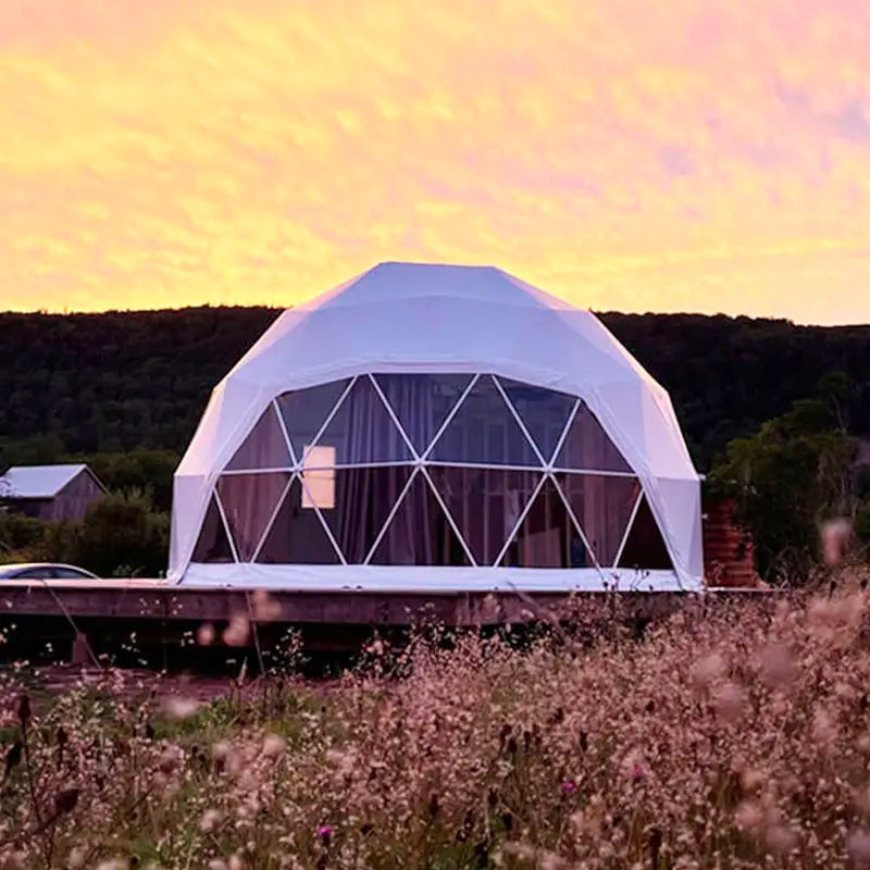 "Luxury Eco Dome Glamping Tent" – 6M-15M Round Canvas PVC Dome for Ultimate Outdoor Leisure & Unique Accommodation Experience