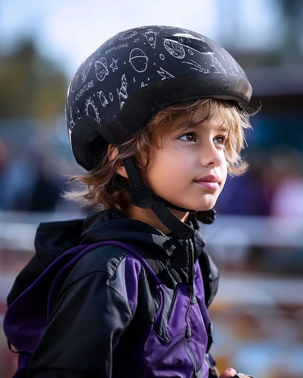 "Kids 'Space' Bicycle Helmets" - Dark Blue (Boys/Girls)