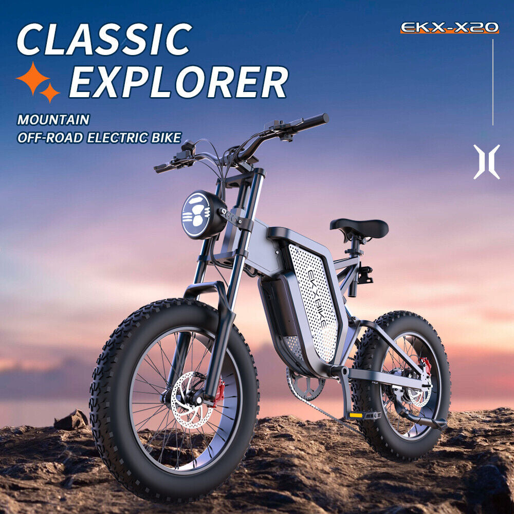 "EKX 'X20' Mountain E-Bike" – 48V 35AH Battery/ 34MPH Speed/ 2000W Electric Mountain Bicycle/ Built for Power and Adventure