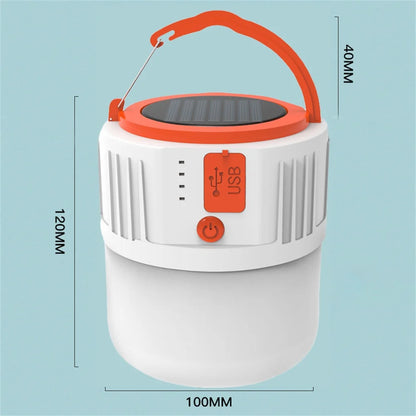 "Ultimate LED Rechargeable Camping Lantern" - 4 Light Modes | 2400mAh Power Bank | IP44 Waterproof | Solar-Powered Adventure Companion for Hiking, Fishing & More