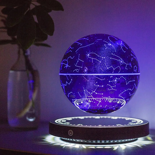 "Levitating LED Globe Lamp" – Magnetic Floating Earth with 360° Rotation | Galactic Starry Sky Design for Unique Decor