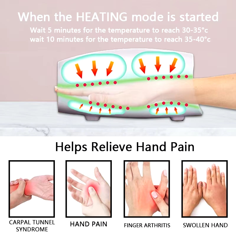 "Cordless Electric Hand Massager" – Air Compression & Heat Therapy for Pain Relief, Arthritis, and Relaxation