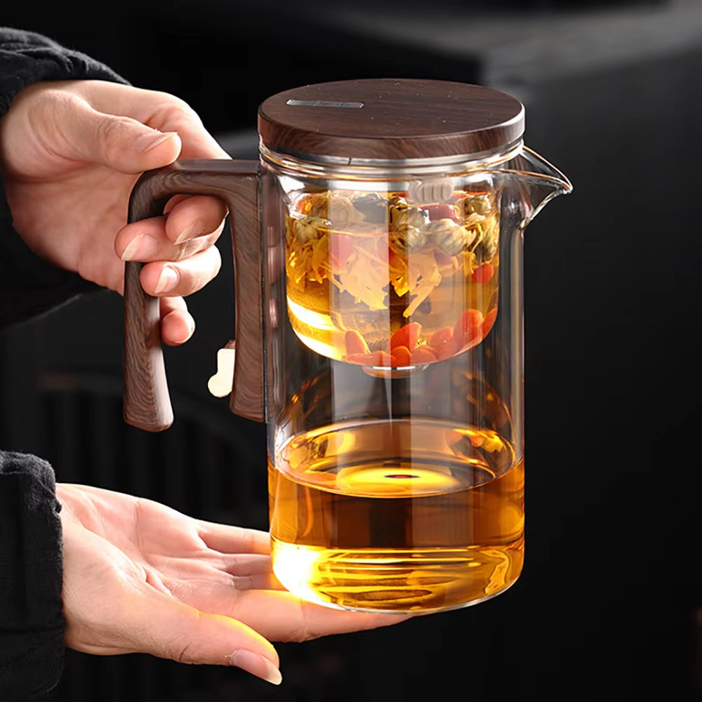 "Elegant Glass Teapot with Magnetic Infuser" – 520ML/720ML Kettle for Effortless Tea Brewing and Filtration