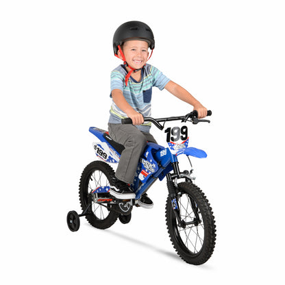 "HYPER 'Nitro Circus' Motobike" – 16" Blue, Unisex Kids’ Bike with Training Wheels | Perfect for Ages 4-8