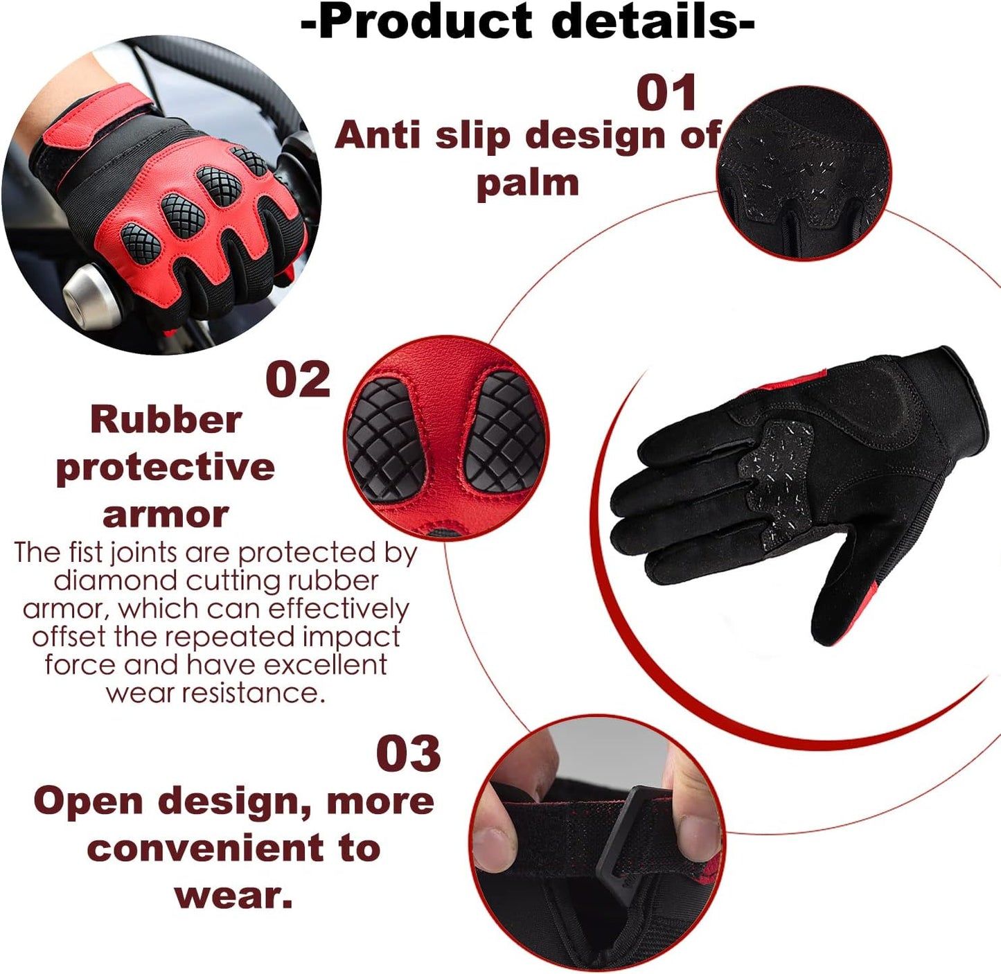 "Full-Finger Touchscreen Motorcycle Gloves" – Breathable, Protective, and Stylish Gear for Men & Women | SBR Padding and Knuckle Protection for Motocross & Biking Adventures