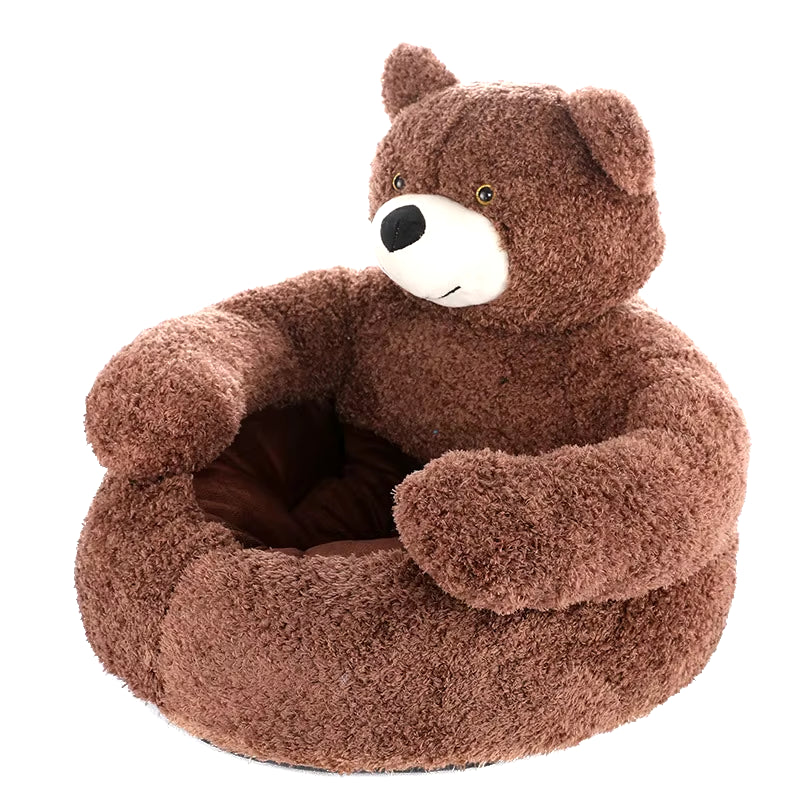 "Cozy Bear-Shaped Pet Bed" – Ultra-Soft, Plush & Warm Sleeping Spot for Cats, Dogs & Puppies