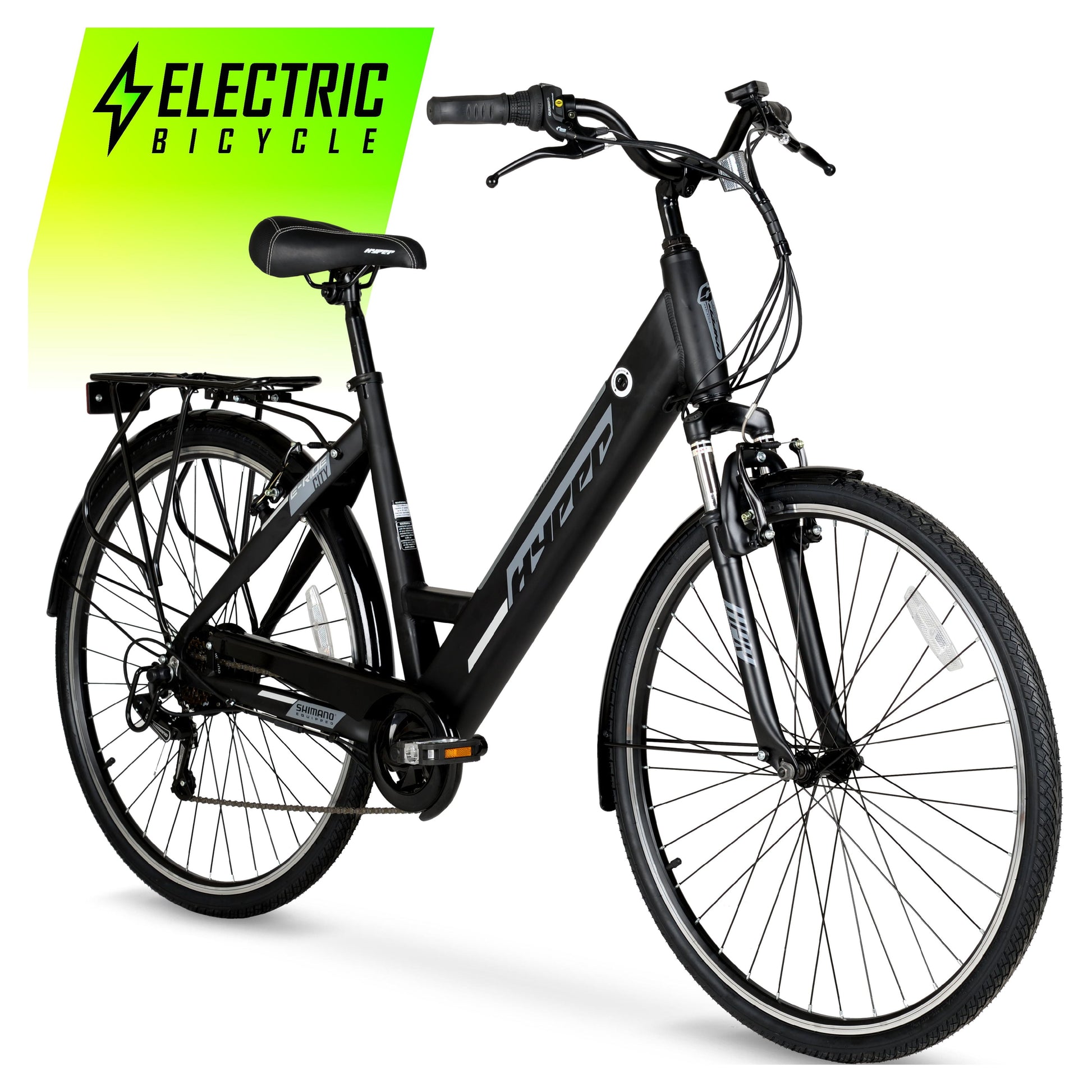 "HYPER 'E-Ride' Electric Commuter Bike" – Sleek 36V Pedal-Assist E-Bike/ Lightweight Frame/ 250W Motor for Effortless Rides/ Cool Black