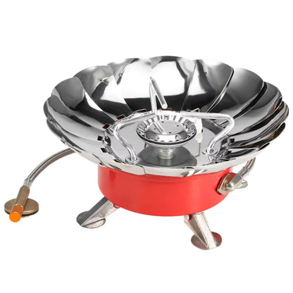 "LIXADA Windproof Camping Stove" – Piezo Ignition Lotus Gas Burner | Adapter for Outdoor Cooking, Hiking & Picnics