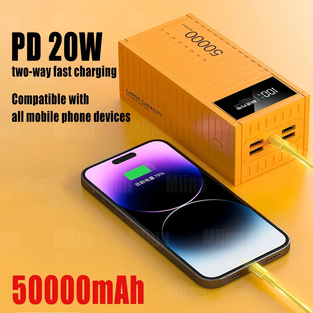 "TurboCharge 66W 50000mAh Power Bank" - Super Fast Charging Portable Powerhouse for Huawei| iPhone 14| Xiaomi| More.