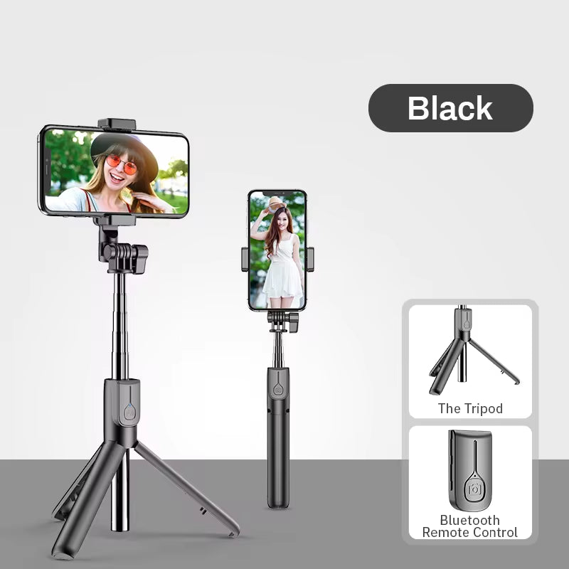 "4-in-1 Bluetooth Selfie Stick with LED Ring Light" – Extendable Tripod & Wireless Remote for iPhone 16, 15, 14, 13 & More