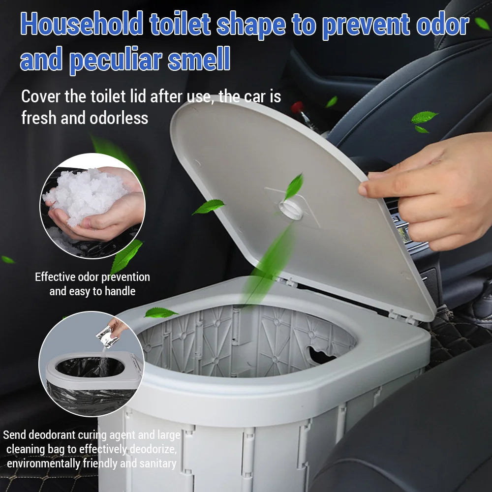 "Always-Ready Portable Toilet" The Ultimate Travel Companion for Camping, Cars, and More | Folding/ Odor-Proof/ Non-Slip Design for All Ages