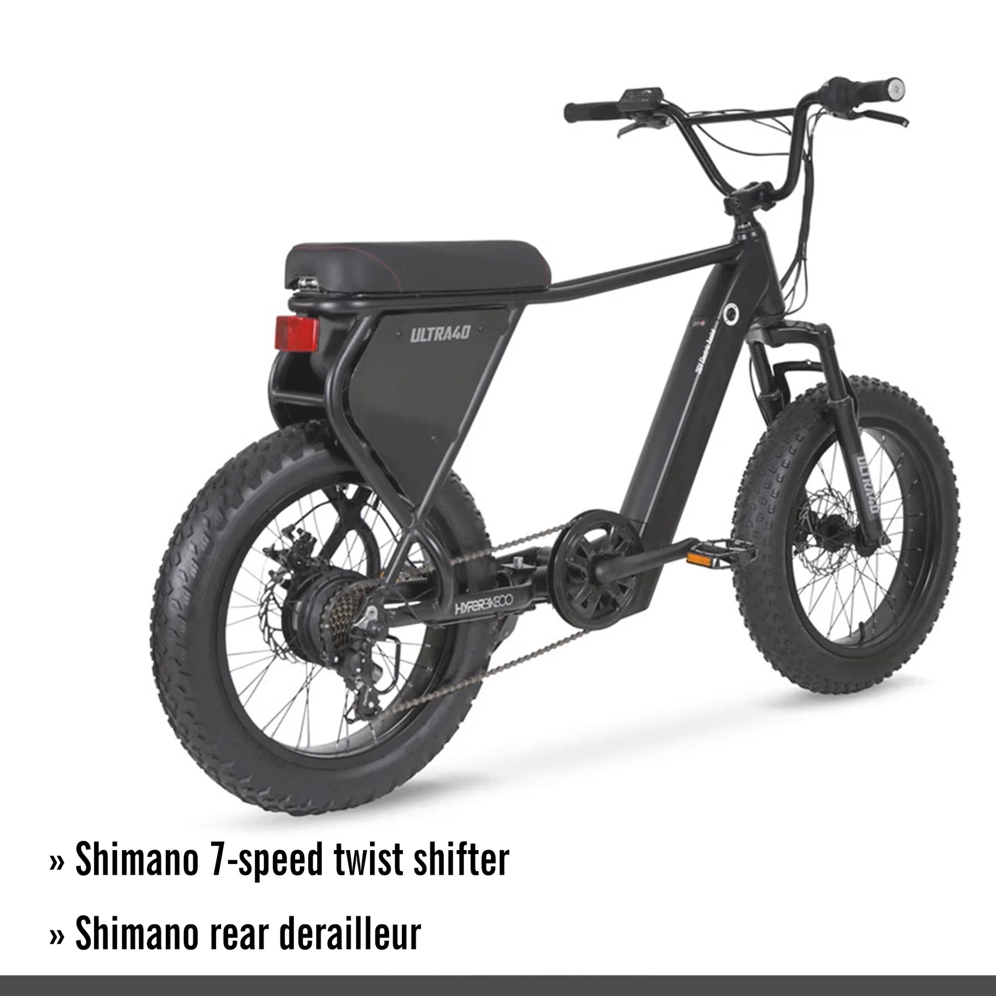 "HYPER 'Ultra 40' E-Bike" – Sleek Matte Black 20" Electric Bike with 250W Motor & 36V Power