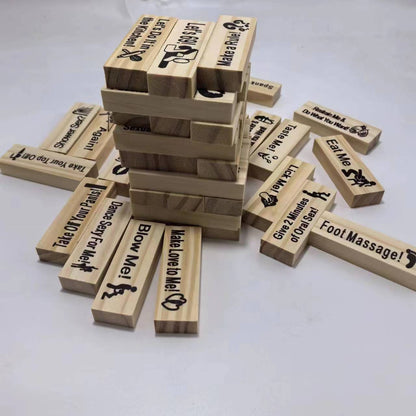 "Game Night Jenga For Couples" – Intimacy & Fun Stacking Block Game for Adults | Romantic Party Game for Valentine's