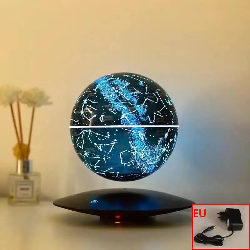 "Levitating LED Globe Lamp" – Magnetic Floating Earth with 360° Rotation | Galactic Starry Sky Design for Unique Decor