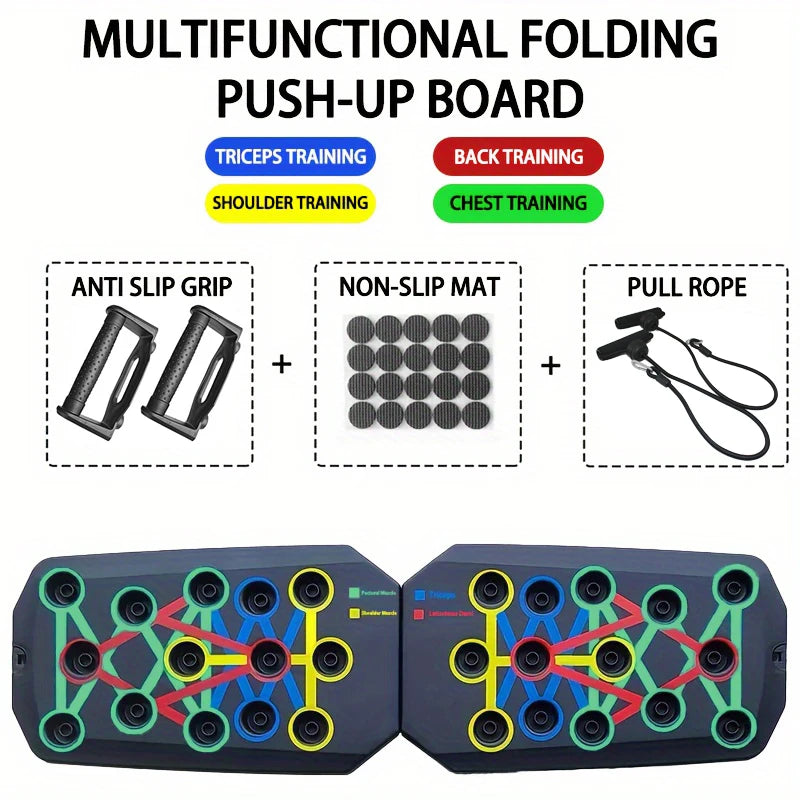 "FitFlex Pro" - Portable Multifunctional Push-Up Board Set with Handles | Your Ultimate Foldable Fitness Companion for Chest/ Abs/ Arms/ Back Training