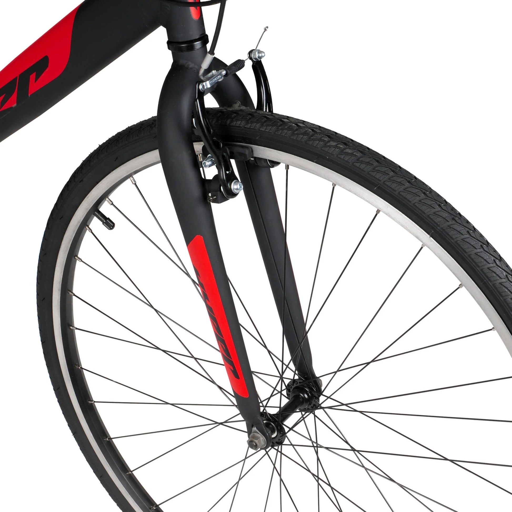 "Hyper 'SpinFit' Hybrid Bike" – Sleek Black & Red Design/ 700C/ Perfect for Teens and Adults (Ages 14+)