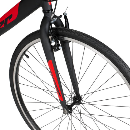 "Hyper 'SpinFit' Hybrid Bike" – Sleek Black & Red Design/ 700C/ Perfect for Teens and Adults (Ages 14+)