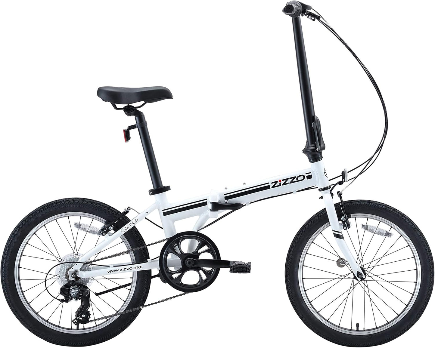 "ZIZZO 'Campo' Folding Bike" – Lightweight 28lb Aluminum Frame with 20" Shimano 7-Speed Gear System!"