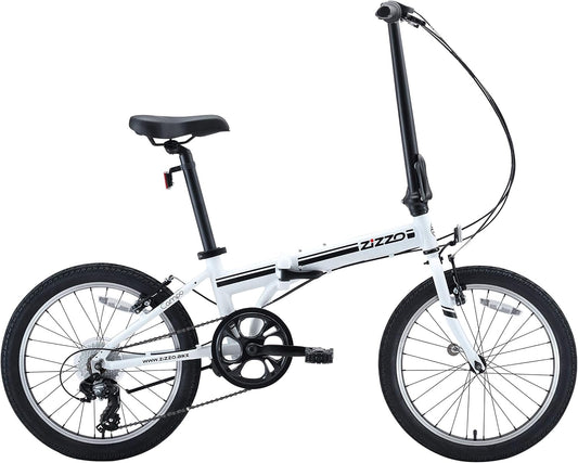 "ZIZZO 'Campo' Folding Bike" – Lightweight 28lb Aluminum Frame with 20" Shimano 7-Speed Gear System!"