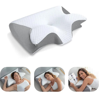 "DreamEase" - 2-in-1 Memory Foam Cervical Pillow | Ergonomic Contour Support for Neck Pain Relief and Ultimate Comfort