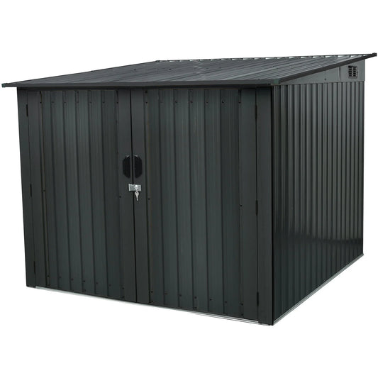 "HANOVER Galvanized Steel Bike Storage Shed" - Secure, Weatherproof Protection for Up to 4 Bicycles