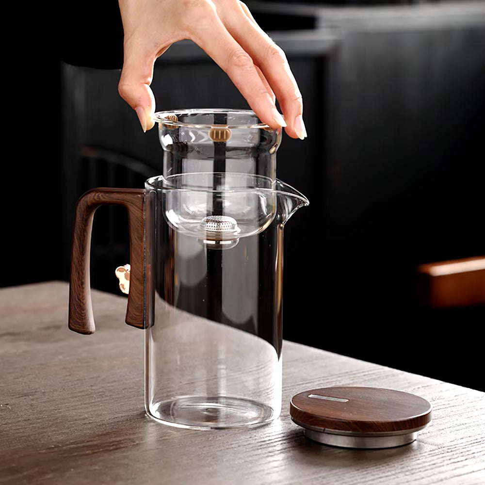 "Elegant Glass Teapot with Magnetic Infuser" – 520ML/720ML Kettle for Effortless Tea Brewing and Filtration