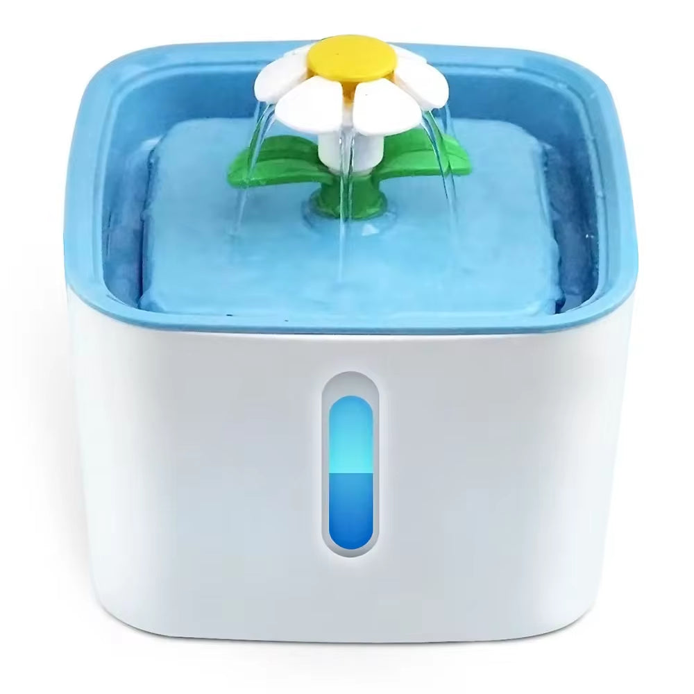 "Automatic LED Pet Water Fountain" – Flower Design Dispenser with Filters for Cats, Dogs & Birds | Fresh, Flowing Water for Happy Hydration