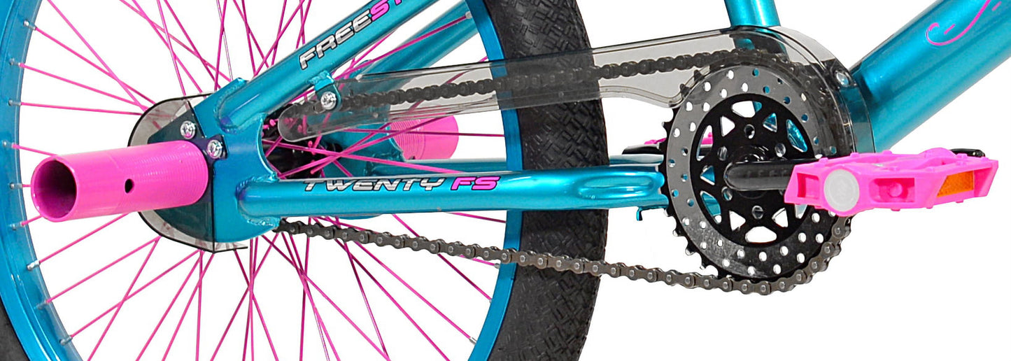 "KENT 'Trouble' BMX Bike" – Aqua & Pink 20" Unisex Thrill Machine for Kids (Fits Riders 4'2'' to 5')