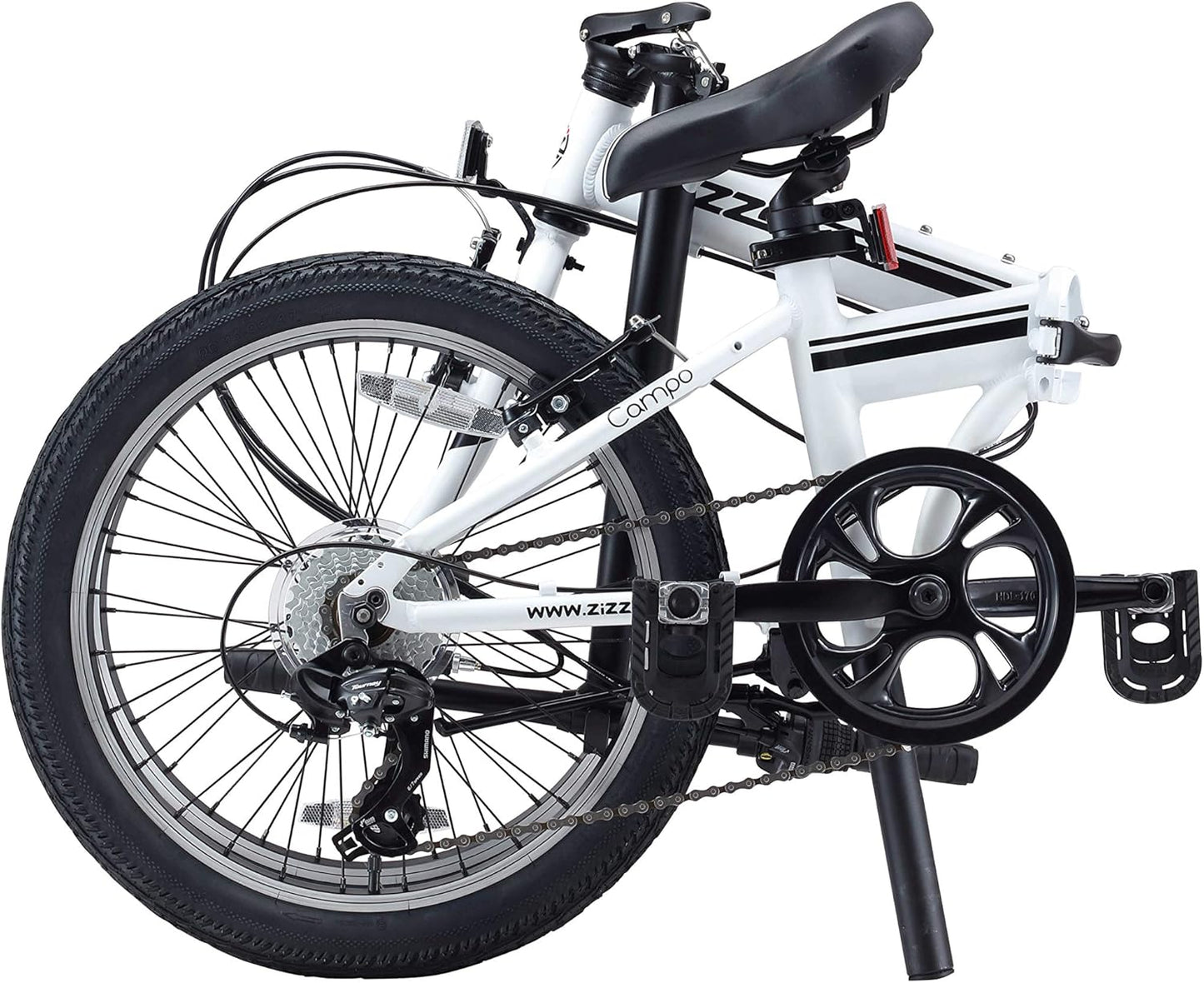 "ZIZZO 'Campo' Folding Bike" – Lightweight 28lb Aluminum Frame with 20" Shimano 7-Speed Gear System!"