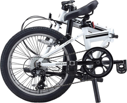 "ZIZZO 'Campo' Folding Bike" – Lightweight 28lb Aluminum Frame with 20" Shimano 7-Speed Gear System!"