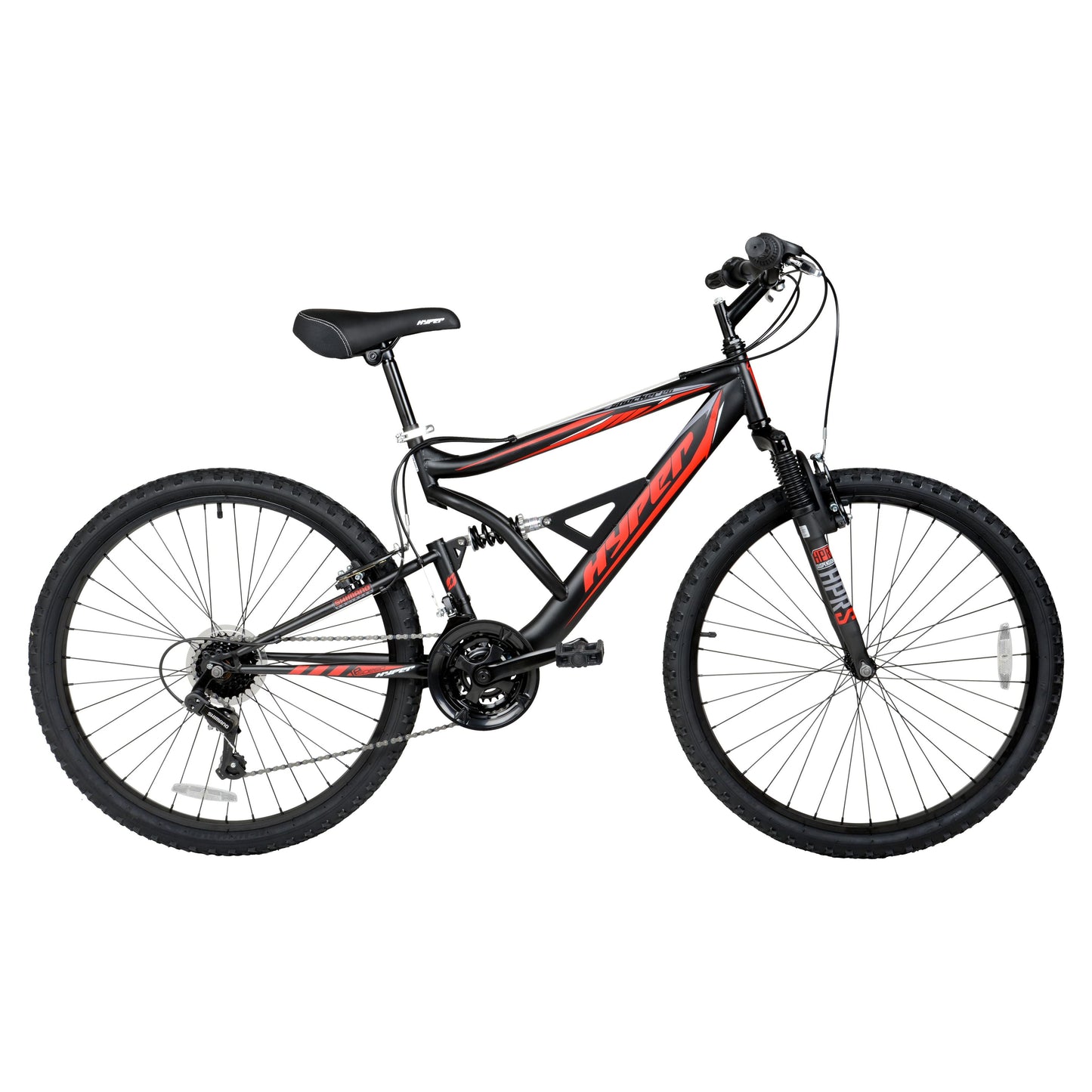 "Hyper 'Shocker' Mountain Bike" – Rugged Adventure Ready /26" /Bold Black & Red Design/ Perfect for Teens & Adults (Ages 14+)