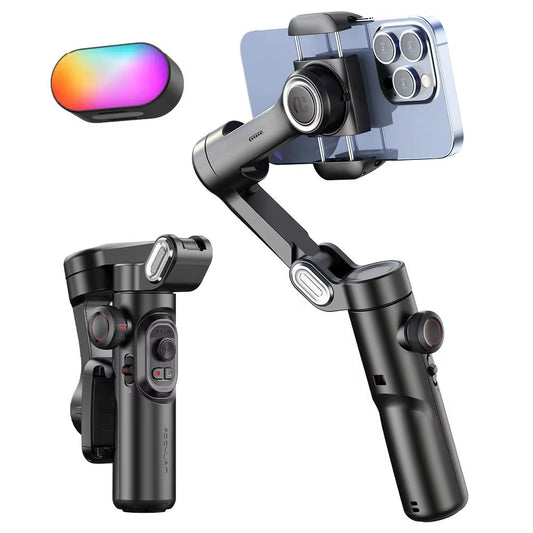 "AOCHUAN Smart XE 3-Axis Gimbal Stabilizer" - Fill Light | AI Tracking | Perfect for iPhone, Android, TikTok, and Vlogging