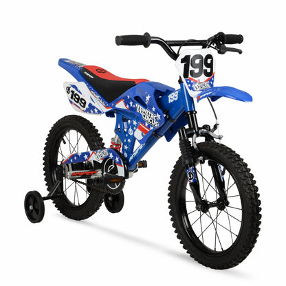 "HYPER 'Nitro Circus' Motobike" – 16" Blue, Unisex Kids’ Bike with Training Wheels | Perfect for Ages 4-8