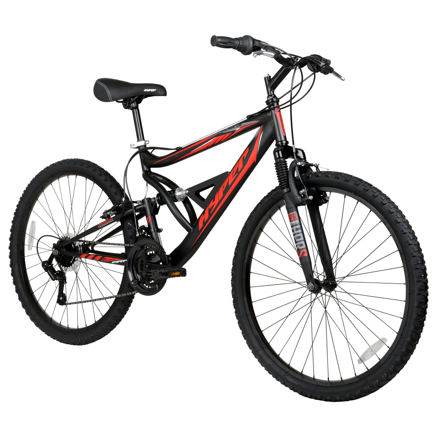 "Hyper 'Shocker' Mountain Bike" – Rugged Adventure Ready /26" /Bold Black & Red Design/ Perfect for Teens & Adults (Ages 14+)