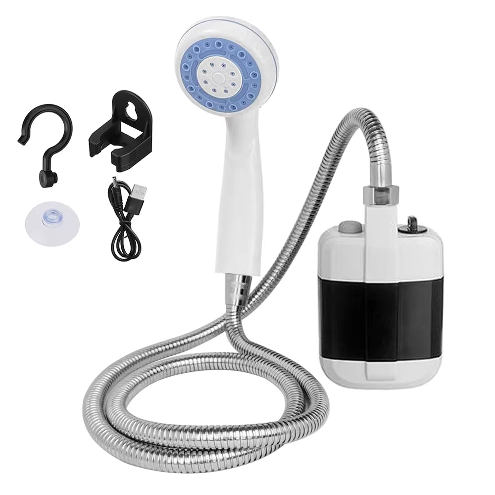 "Portable Outdoor Camping Shower" – 3.7V Pump with Shower Head | Rechargeable | Outdoor Adventures, Hiking, Beach Days & Pet Cleaning