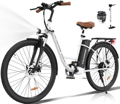 "COLORWAY 'BK31M' Commuter E-Bike" – 28'' Electric Bike with 500W/36V/12Ah Battery | Shimano 7-Speed | UL Certified for Commuting & Adventures