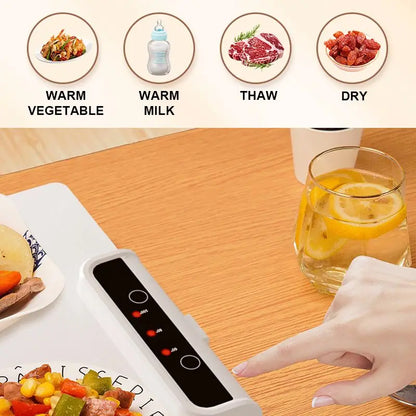 "HeatMaster Pro" - Fast Heating Electric Warming Tray | Foldable Food Warmer Plate with Adjustable Temperature Control to Keep Your Meals Hot and Delicious