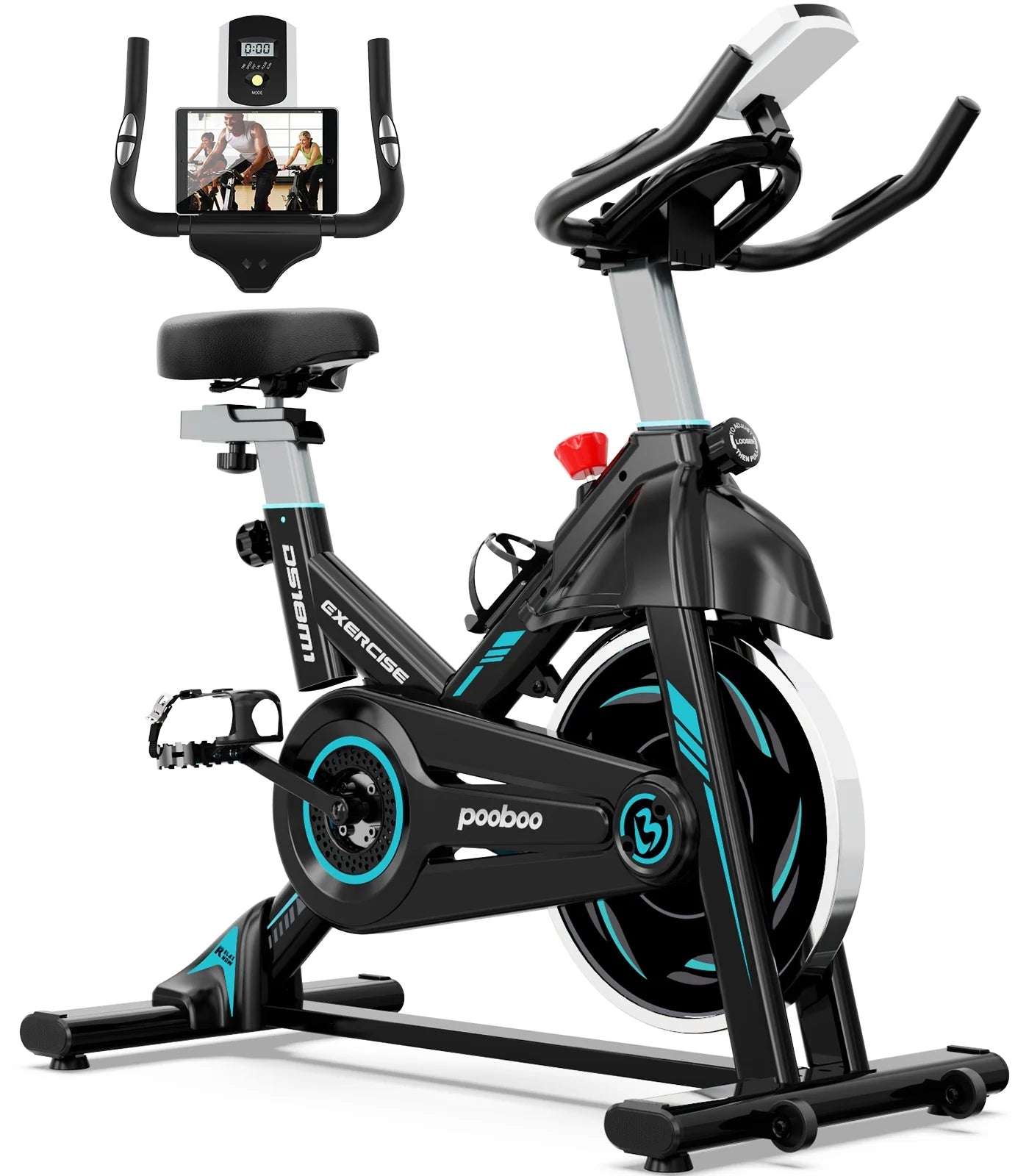 "POOBOO Resistance Indoor Cycling Bike" – Quiet, Adjustable Exercise Bicycle for Home Cardio Workouts | Supports Up to 350lbs