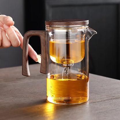 "Elegant Glass Teapot with Magnetic Infuser" – 520ML/720ML Kettle for Effortless Tea Brewing and Filtration